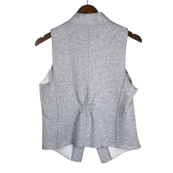 J. Jill Pure Jill Gray Collarless Layering Business Casual Warm Sweatshirt Vest - Picture 8 of 11